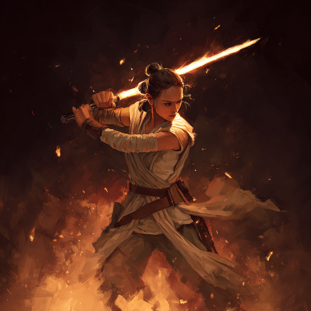Rey Skywalkers bernsteinfarbenes Lichtschwert